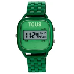Reloj digital con brazalete de aluminio en color verde D-Logo