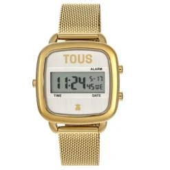 Reloj digital con brazalete de acero IPG dorado D-Logo New