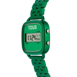 Reloj digital con brazalete de aluminio en color verde D-Logo