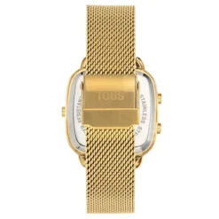 Reloj digital con brazalete de acero IPG dorado D-Logo New