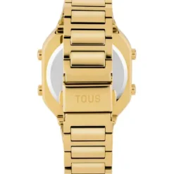 Reloj digital con brazalete de acero IPG dorado y caja con leds D-BEAR