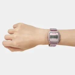 Reloj digital con brazalete de aluminio en color malva D-Logo