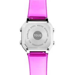Reloj digital de policarbonato fucsia y acero D-BEAR Fresh