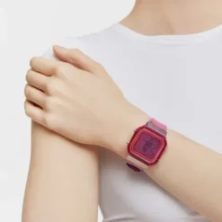 Reloj digital de policarbonato fucsia y acero D-BEAR Fresh