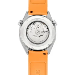 Reloj gmt automático con correa de silicona color salmón, caja de acero y esfera de nácar TOUS Now