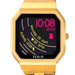 Reloj smartwatch B-Connect de acero IP dorado