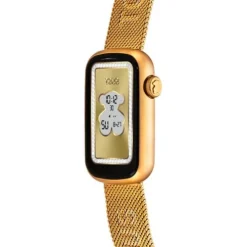 Reloj smartwatch con brazalete acero IPG dorado y caja de aluminio en color IPG dorado TOUS T-Band Mesh