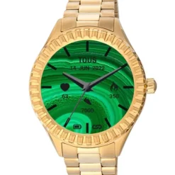 Reloj smartwatch con brazalete de acero IP dorado T-Bear Connect