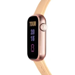 Reloj smartwatch con correa de nylon y correa de silicona rosa palo T-Band