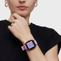 Reloj smartwatch con correa de silicona rosa D-Connect