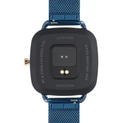 Reloj smartwatch de acero IPRG rosa y brazalete de acero IP azul D-Connect
