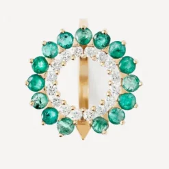 Sortija de oro con diamantes y esmeraldas TOUS ATELIER UNIQUE PIECES