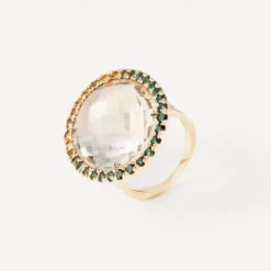 Sortija de oro con turmalina y cuarzo TOUS ATELIER