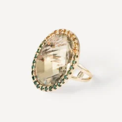 Sortija de oro con turmalina y cuarzo TOUS ATELIER