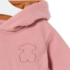 Vestido de bebé niña con capucha Geome rosa