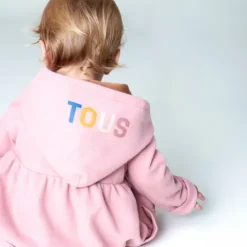 Vestido de bebé niña con capucha Geome rosa