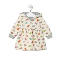 Vestido de niña con capucha Grey crudo
