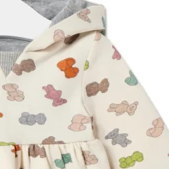 Vestido de niña con capucha Grey crudo